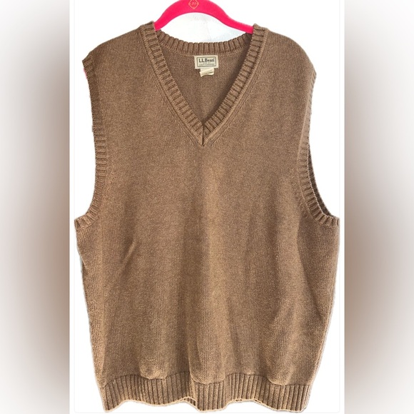 LL Bean Large Men’s V Neck Sweater Vest Large - Picture 1 of 7